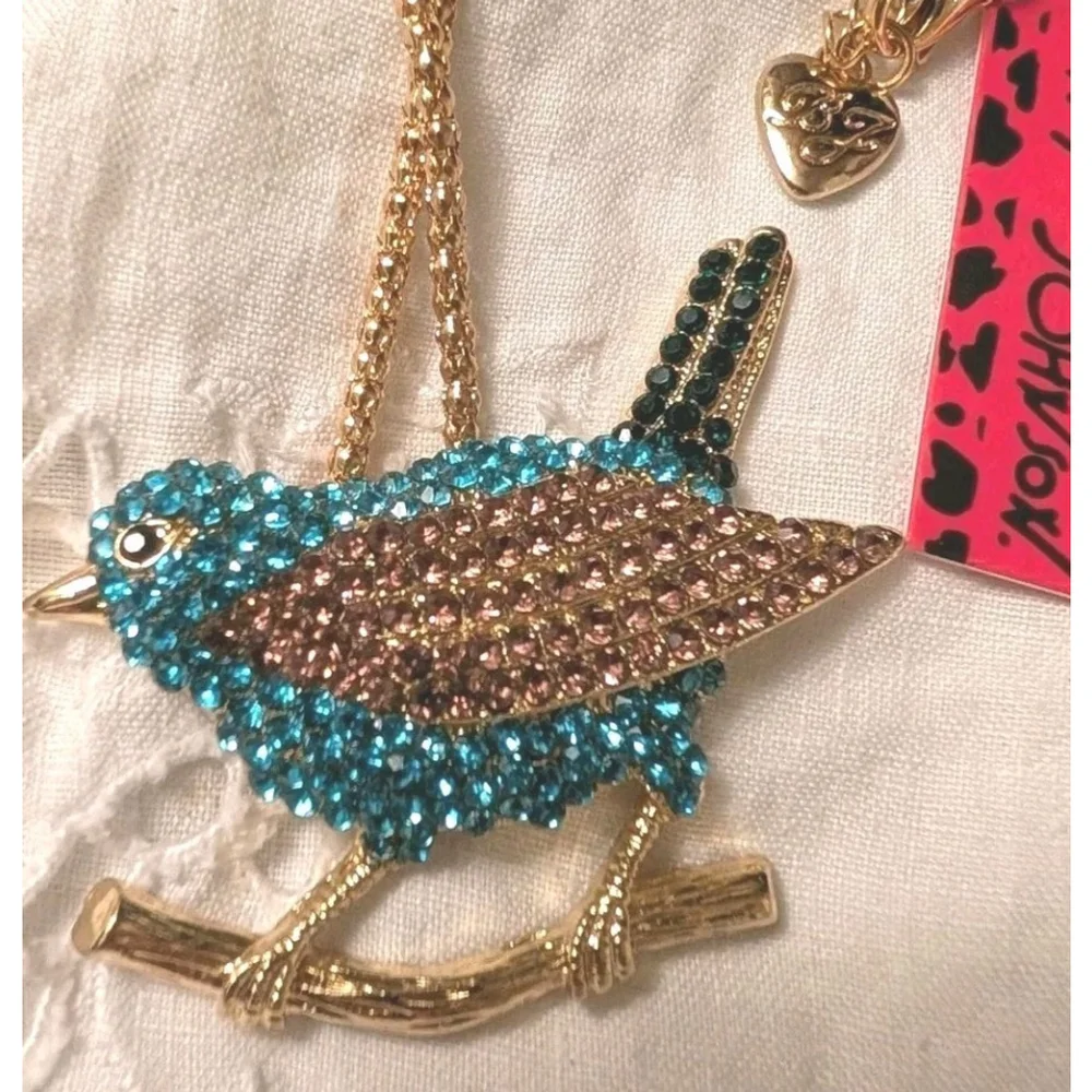 Betsey Johnson Blue Bird Necklace NWT Retired Y2K Fairycore Cottagecore - Picture 1 of 9